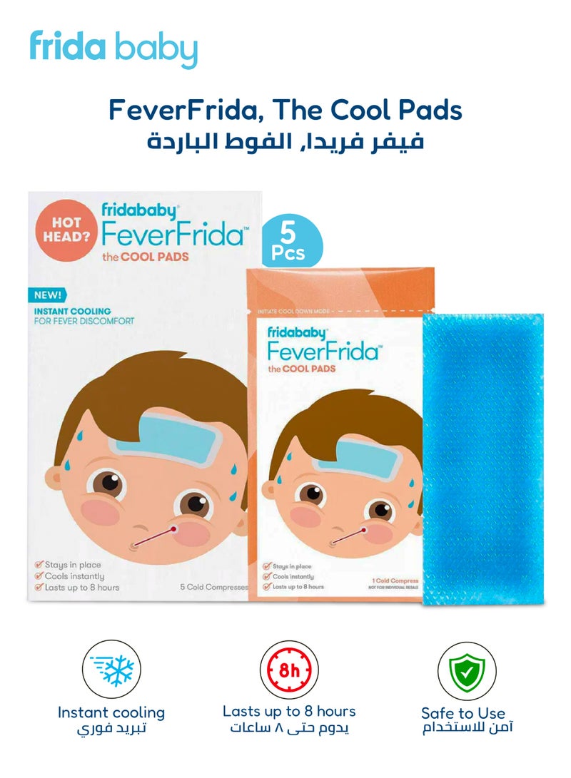 fridababy FeverFrida Cool Pads – Instant Cooling Relief for Kids’ Fever – Skin-Safe, No Refrigeration Needed, Stays in Place, Lasts Up to 8 Hours – 5 Cold Compresses - Image 3